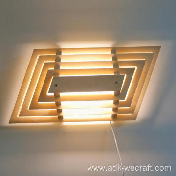 Parallelogram Wooden Decorative Wall Lamp